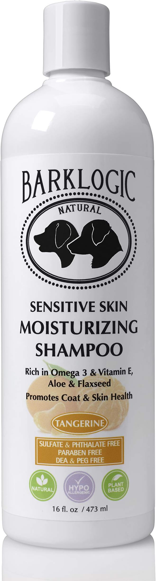 Sensitive Skin Moisturizing Shampoo, Tangerine, 16 fl oz -No Parabens, No Phthalates, No Sulfates, No DEA & PEG - w/Omega 3 and Vitamin E to Soothe Dry Skin - Naturally Derived, Vegan