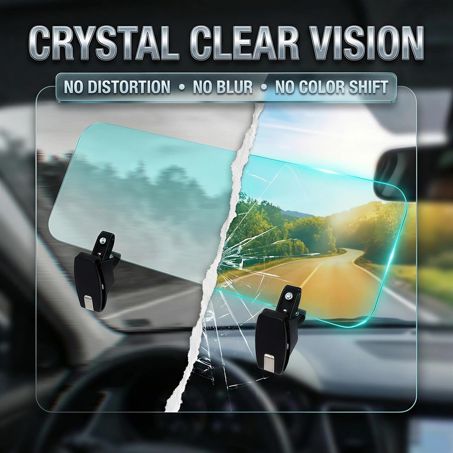 Sun Visor Extender for Car - Double-Clip Polarized Car Visor Extender Sun Blocker, Universal Fit UV400 Anti-Glare for Safe Driving