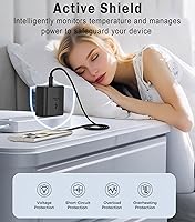 Vista 7 de Cargador súper rápido USB C 3.0 de 45 W con carga tipo C, cable trenzado de nailon compatible con cargador Samsung Cable de carga rápida para Galaxy