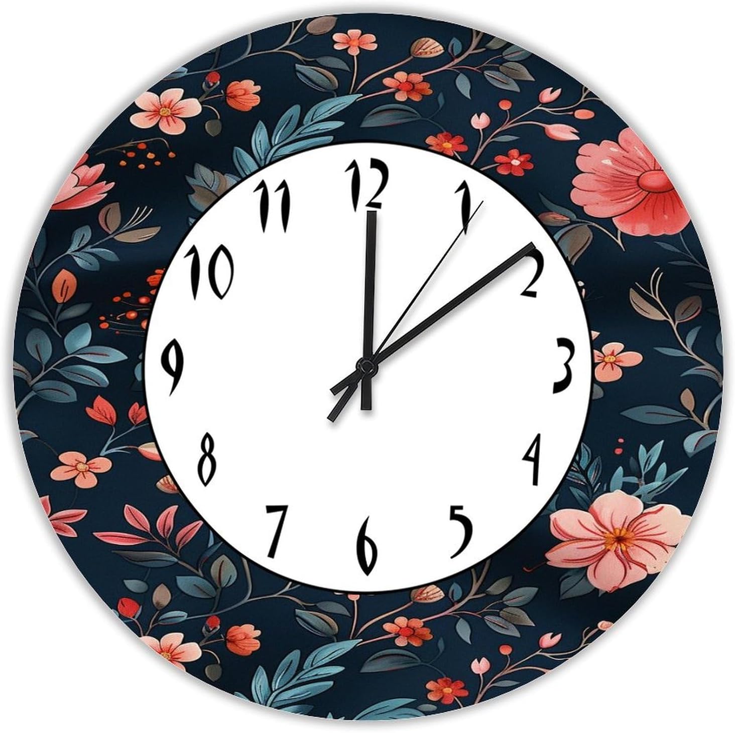 Yelolyio Decorative Silent No Ticking Wall Clock Pink, Red, And Green