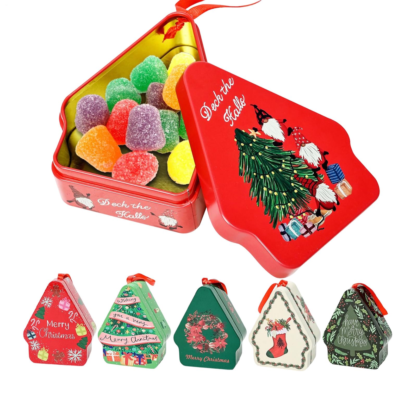 Boîtes à collations de Noël conteneurs biscuits bonbons fer blanc boîte stockage fête x6