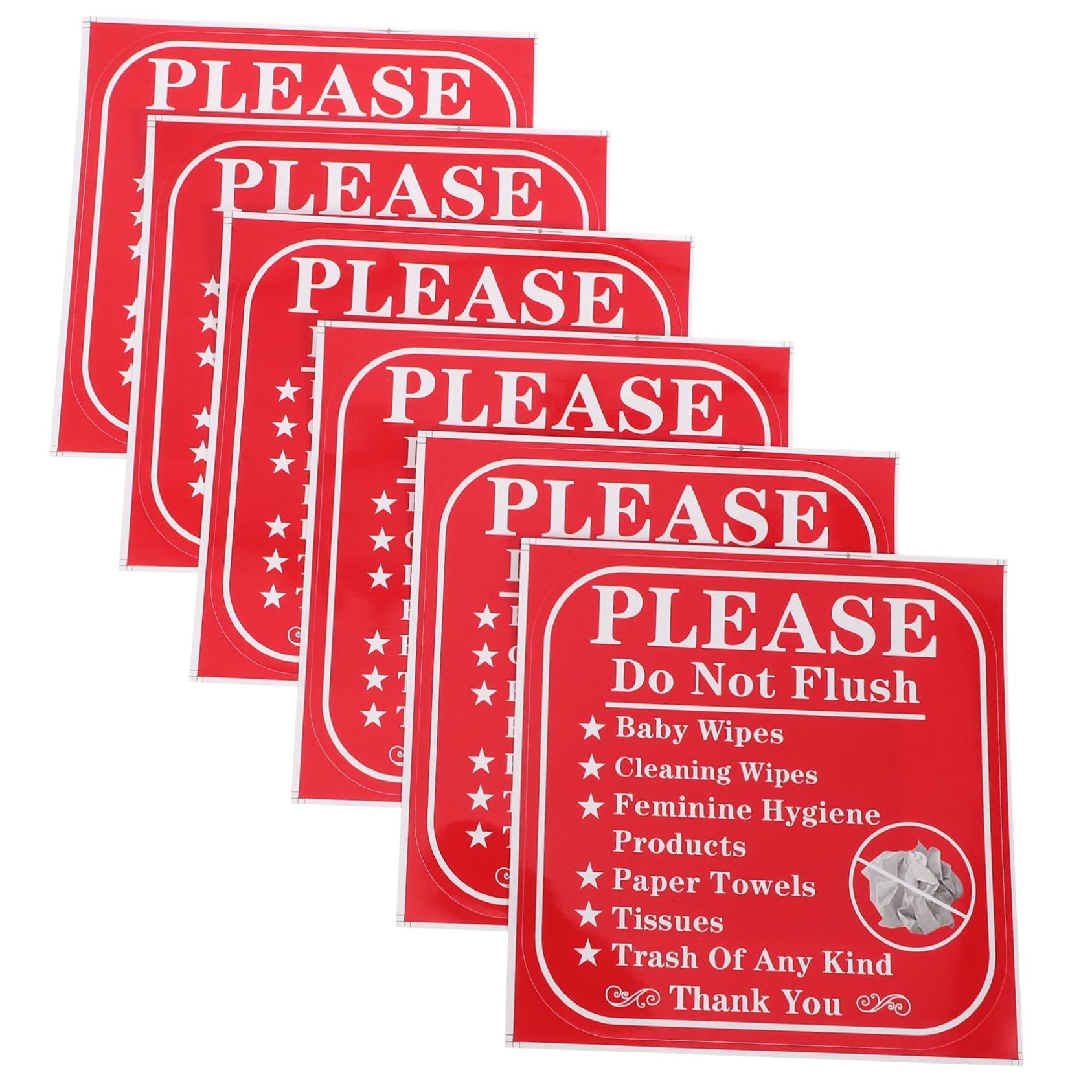 HONMEET 24pcs Do Not Flush Bathroom Stickers Adhesive Labels for Toilet Reminder to Prevent Plumbing Issues Easy Application Bathroom Warning Signs