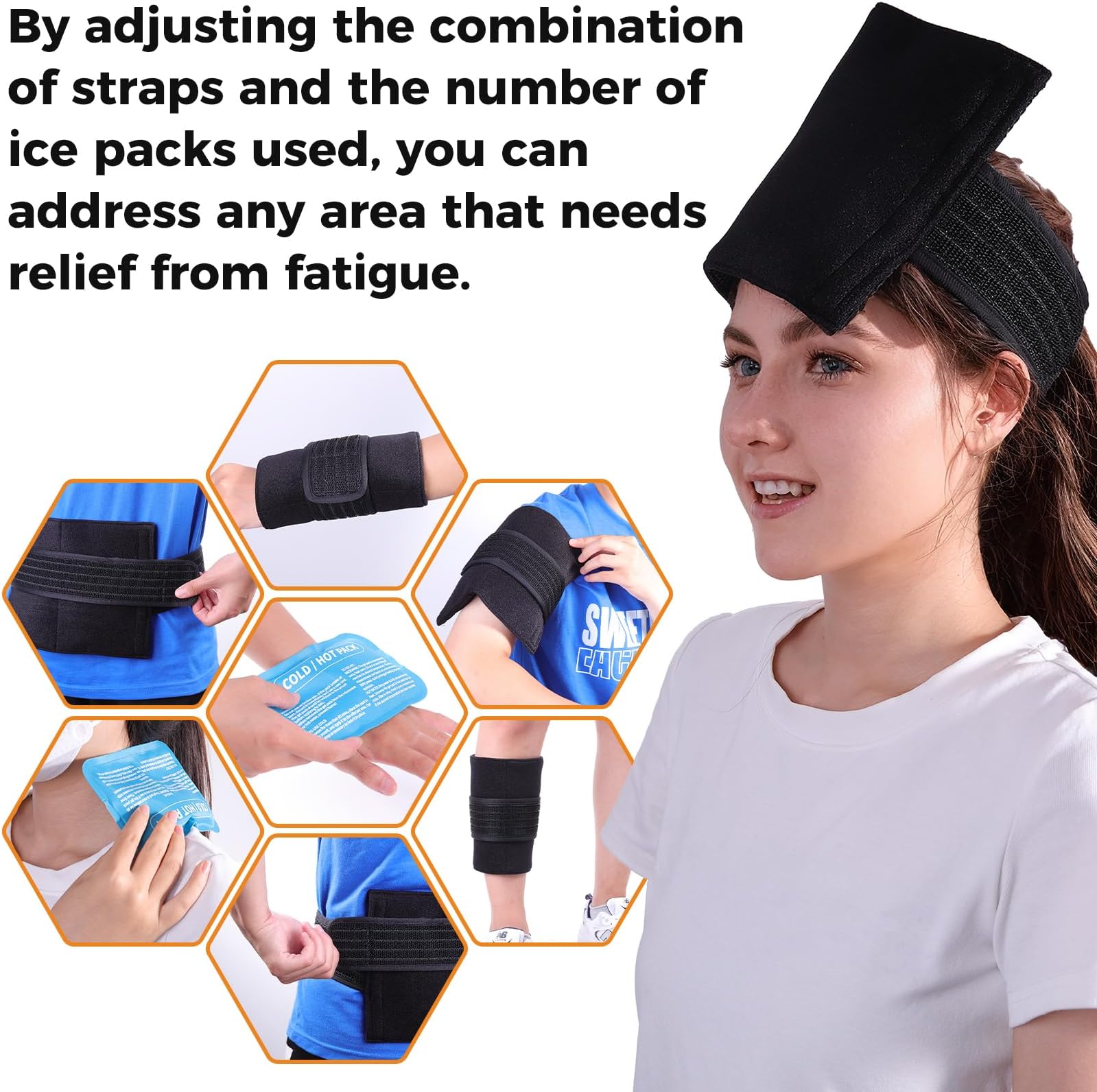 Reusable Gel Ice Pack Set (4-Pack) - Flexible Hot and Cold Therapy Packs for Pain Relief, Convenient Heating and Cooling Solutions.