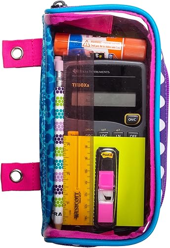 Miniatura 2 de Case-it PLP-150-CLR-ME Monster Eye - Estuche transparente con ojales, con ojales, 2 x 4 x 8,3 pulgadas, color magenta