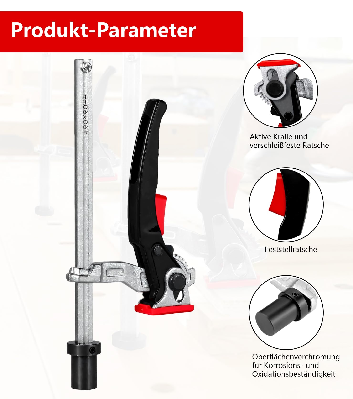 2 abrazaderas de palanca de acero entero de 20mm, soporte de 20 mm elemento tensor rango de sujeción de 160 mm, compatible con bessey, abrazadera de una mano, mesa de soldadura
