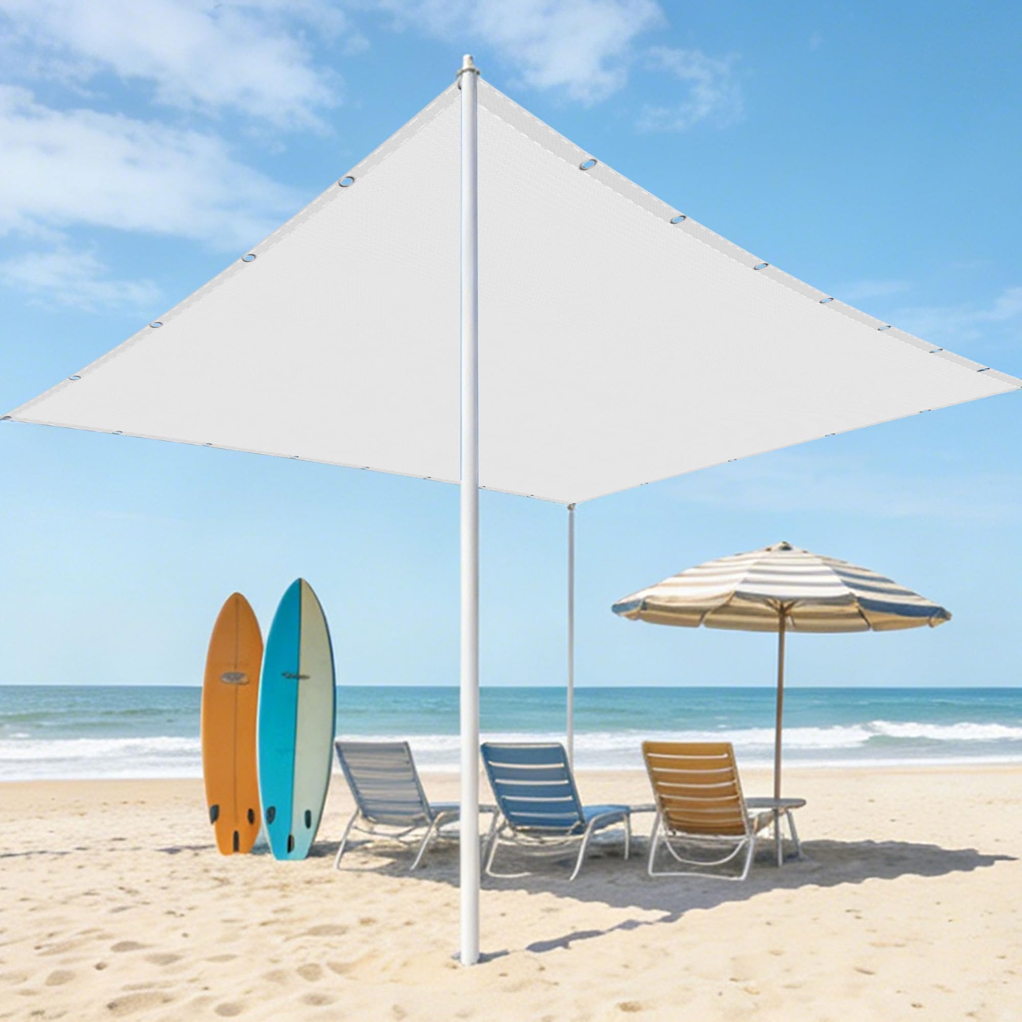 Voiles ombrages 6.5x10m paresoleil extérieur blanc résistant aux UV
