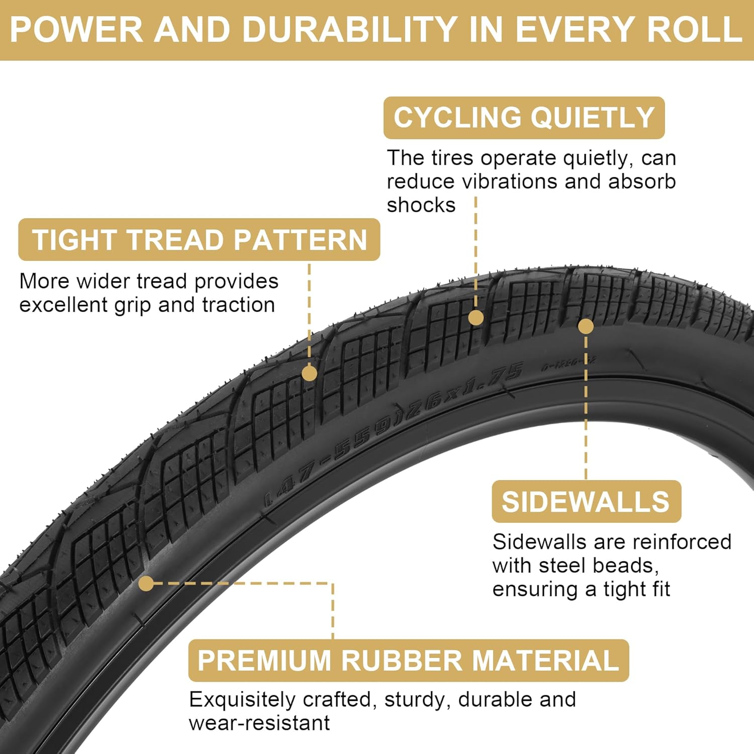 2-Pack 20x1.75 Bike Tire Tube, 20 Inch Mountain Bike Tires & Tubes, Folding Replacement Bicycle Tires with 2 Tire Levers for Hybrid, City Commuter, Urban