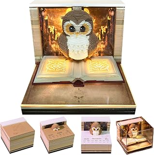 3D Calendar 2026,Time Piece Calendar 2026,Cute Owl Sculpture Desk Calendars,Paper,3D Art Notepad Calendars,3D Memo Pad,Tear Away Calendars,Christmas Gift,New Year Gift (Cute Owl)