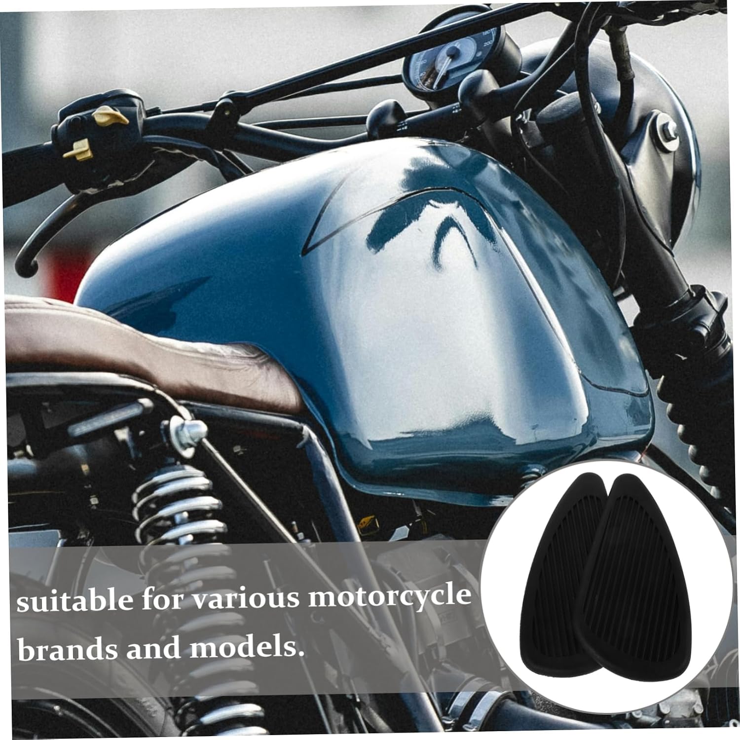 Mobestech 1pair Motorcycle Gas Tank Pad Stickers Slip Decals for Enhanced Grip Material Easy Installation Unique Design Black