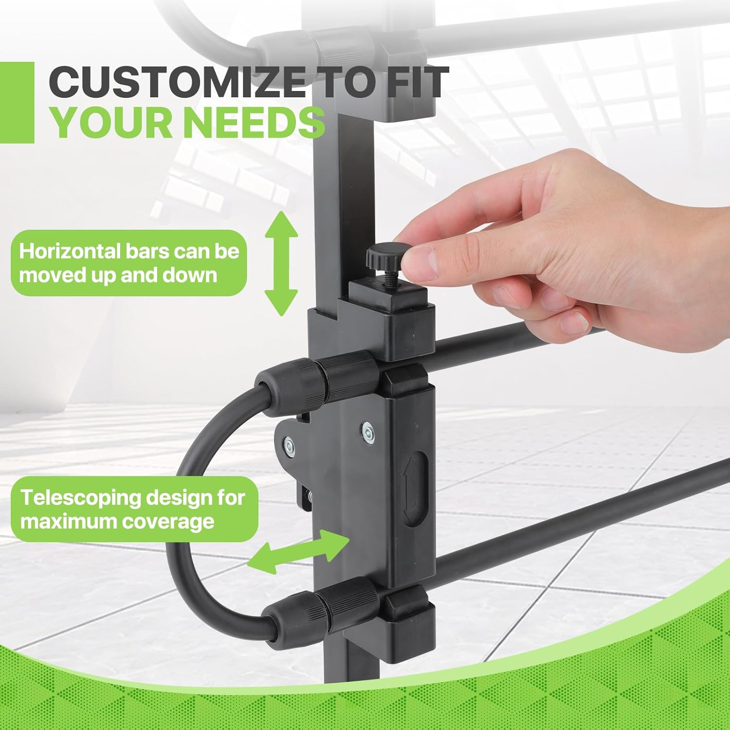 Magshion Adjustable Dog Barrier, Pet Gate Vehicle Back Seat Divider Universal for SUVs, Cars, Trucks & Minivans, 34''-60'' Wide, 30''-50'' Tall, Strong Metal Tubing & Easy Install, Black