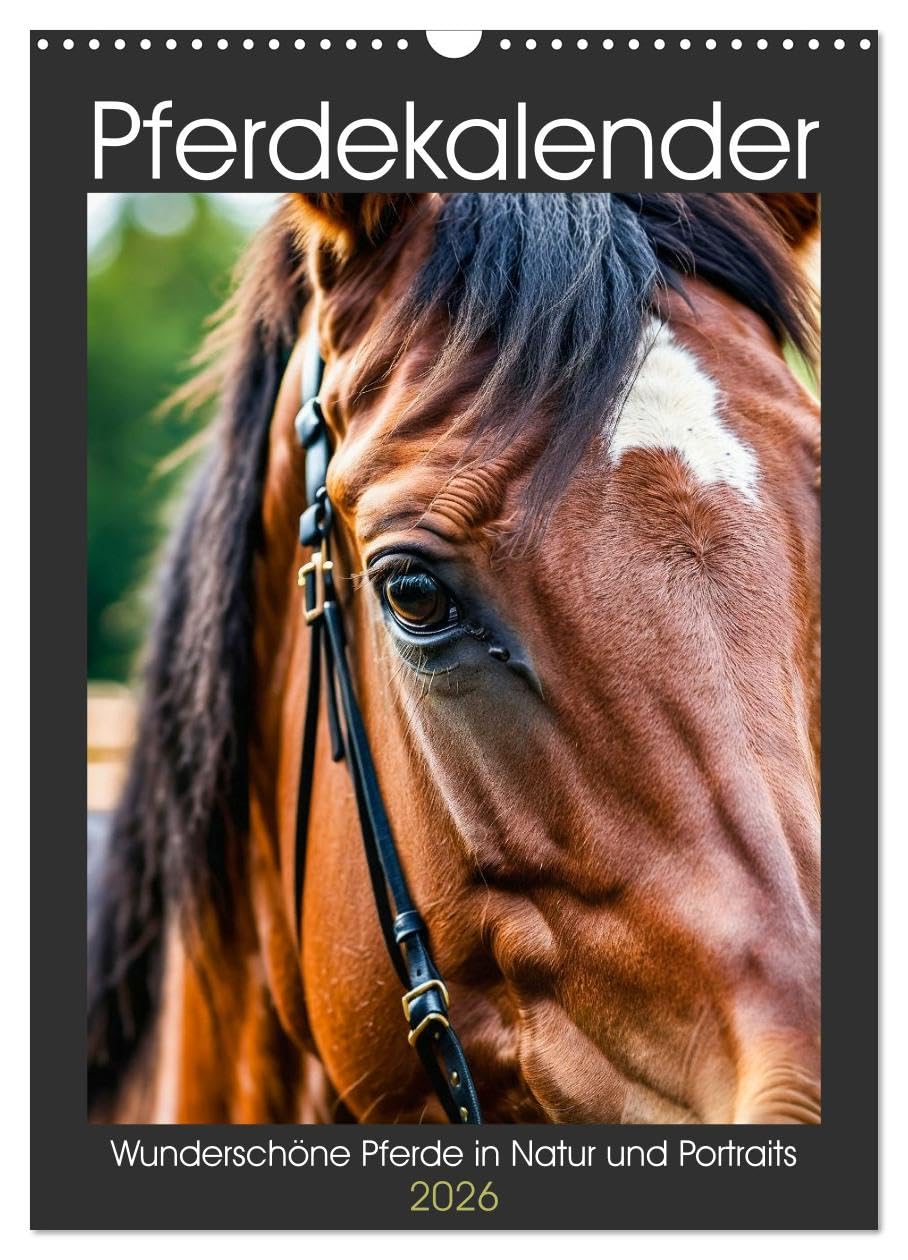 Horse calendar - Beautiful horses in nature and portraits UK-Version (Wall Calendar 2026 DIN A3 Portrait), CALVENDO 12 Month Wall Calendar โ image 1