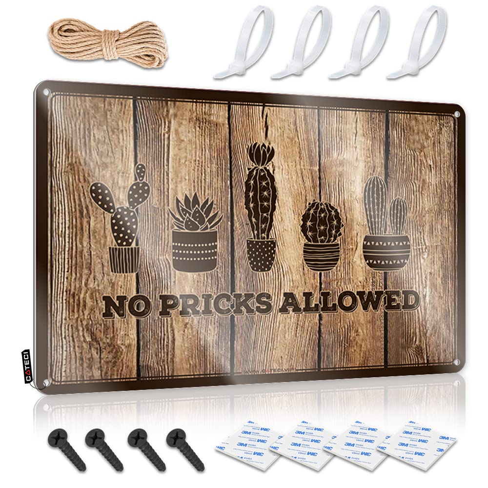 STWNVOITV Tin Metal Bar Signs No Pricks Allowed Tin Sign Pool Zone Tin Sign Tin Wall Decor(30X40CM)