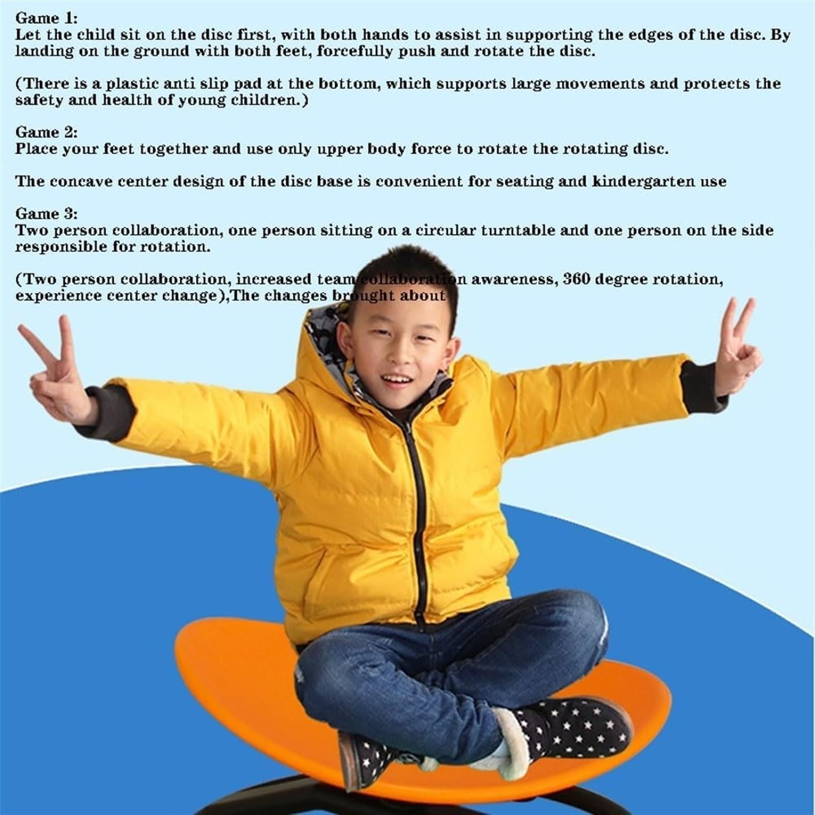 Sedia Girevole Sensoriale Per Bambini XINZI - Giocattolo Per Equilibrio E Coordinazione, Autismo, Blu