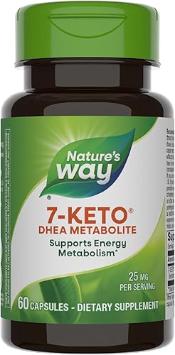 Nature's Way 7-KETO, metabolito DHEA, suplemento de apoyo al metabolismo*, 25 mg de potencia por porción, 60 cápsulas