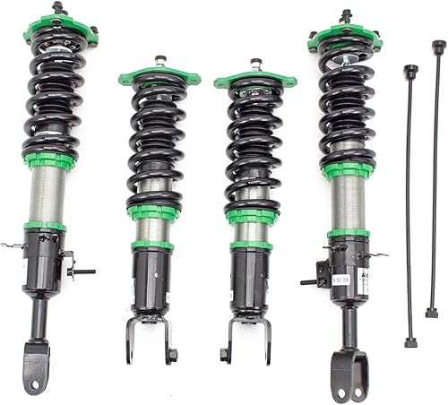 Rev9 R9-HS2-008_3 Hyper-Street II Kit de bajada de suspensión de coilover de amortiguador, amortiguador mono-tubo con ajuste de rebote de 32 clics,