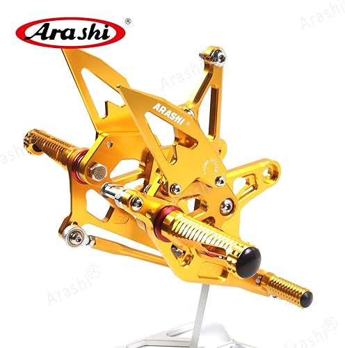 Miniatura 167 de Arashi reposapiés para motocicleta, accesorios ajustables, juego de reposapiés traseros Negro