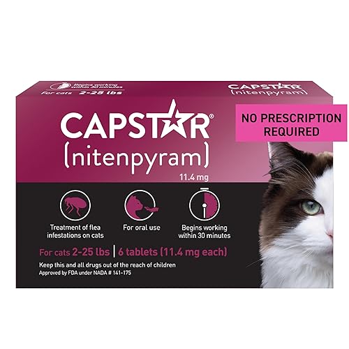 Capstar (nitenpyram) Cat Flea Treatment, Fast-Acting Oral Flea Treatment for