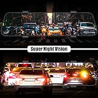 Vista 3 de Cámara de salpicadero de espejo para automóviles, espejo retrovisor de 4.5 pulgadas, 1080P cámaras duales de visión frontal y trasera, súper visión