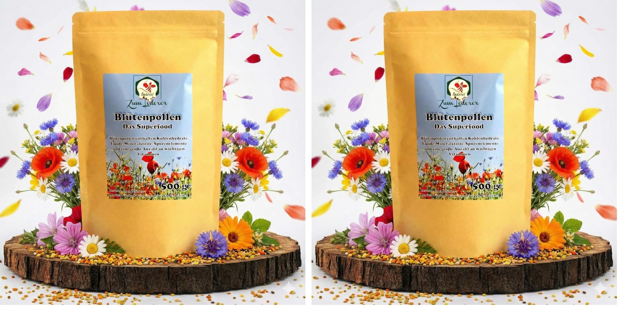 Imkerei zum Lederer - Blütenpollen – 500g Bienenpollen - Naturbelassene Pollen direkt vom Imker für eine natürliche Nährstoffquelle - reich an Vitaminen, Mineralstoffen und Proteinen (Packung mit 2)