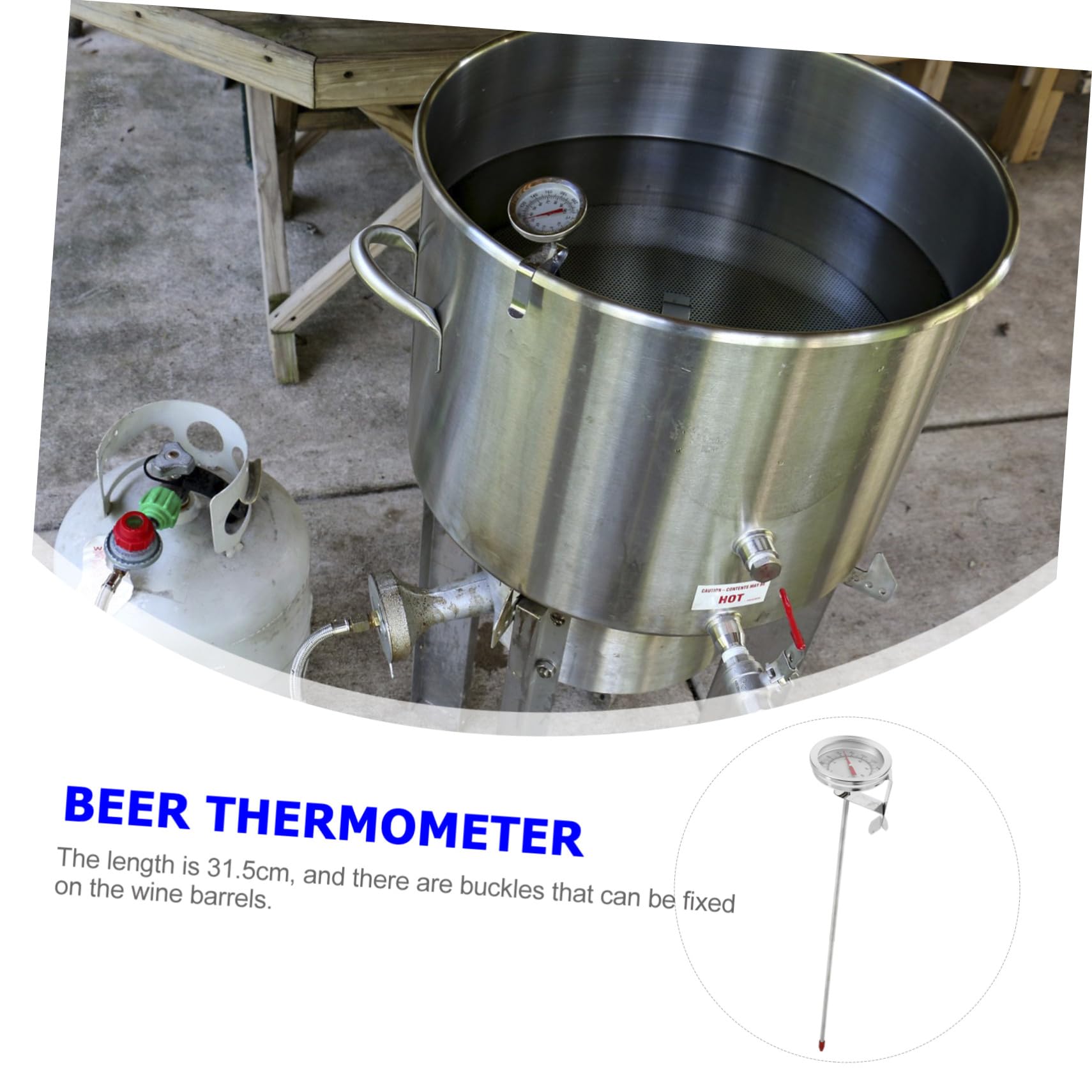 PLAFOPE Termómetro Profesional Inoxidable con Pinza para Cocina Lectura Instantánea para Freír Barbacoa Control de Temperatura Aceite y Cerveza