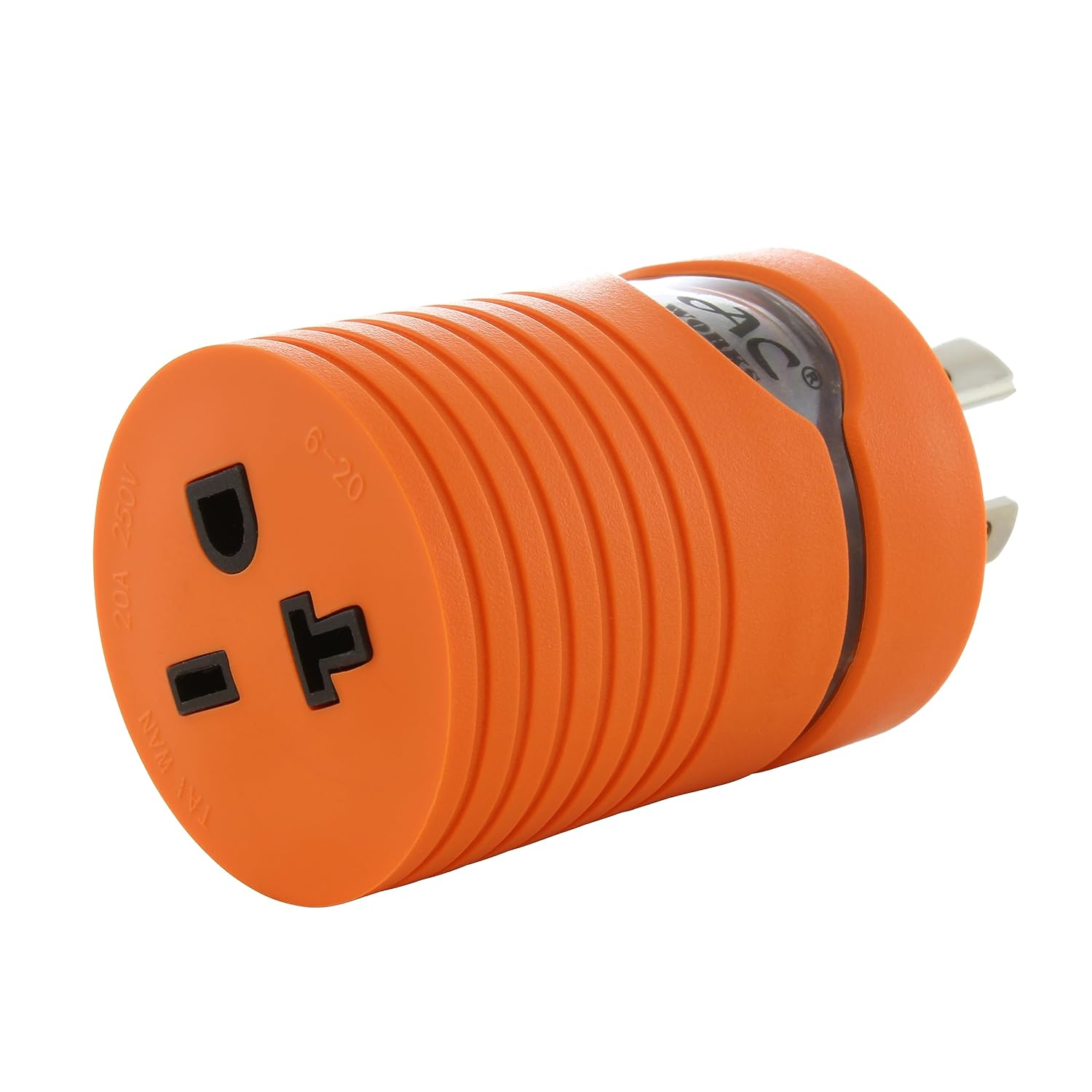 L15-30P 3-Phase 30A 250V 4-Prong Plug to 6-15/20R 250V 15/20A T-Blade (Compact)