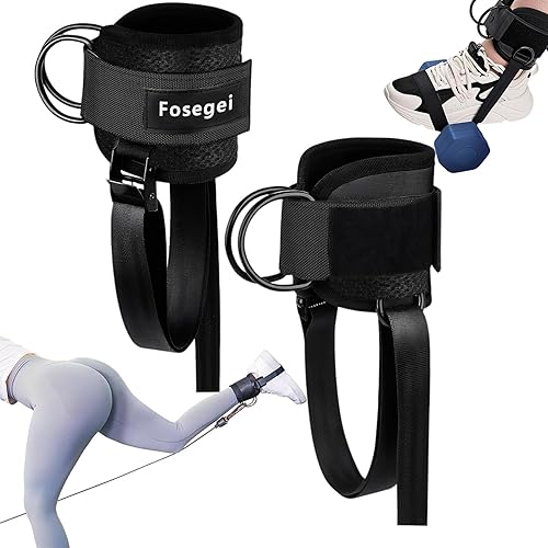 Vista 8 de Correas de tobillo para máquina de mancuernas y cables, correas de fijación de mancuernas de pie de mono para entrenador de gimnasio y correas