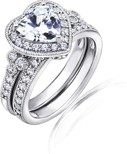 Tienda Collection Platinum-Plated Sterling Silver Infinite Elements Cubic Zirconia Antique Ring