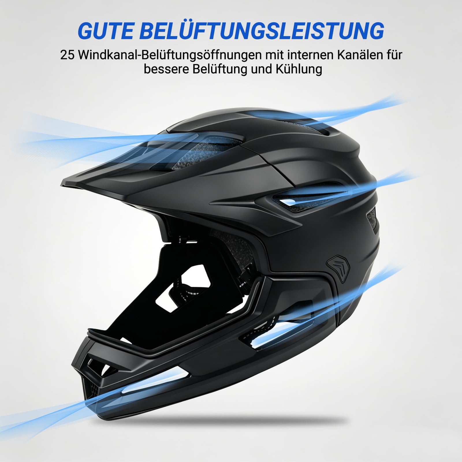 MEETYOO Mountainbike Helm-MTB Full Face Helm, Einstellbare Größe Fahrradhelm für Männer Frauen