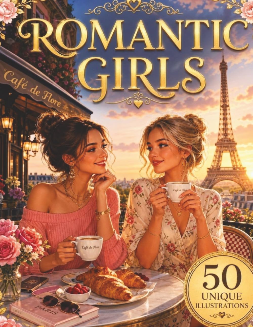 ROMANTIC GIRLS: Cozy & Dreamy Coloring Book for Teens and Young Women