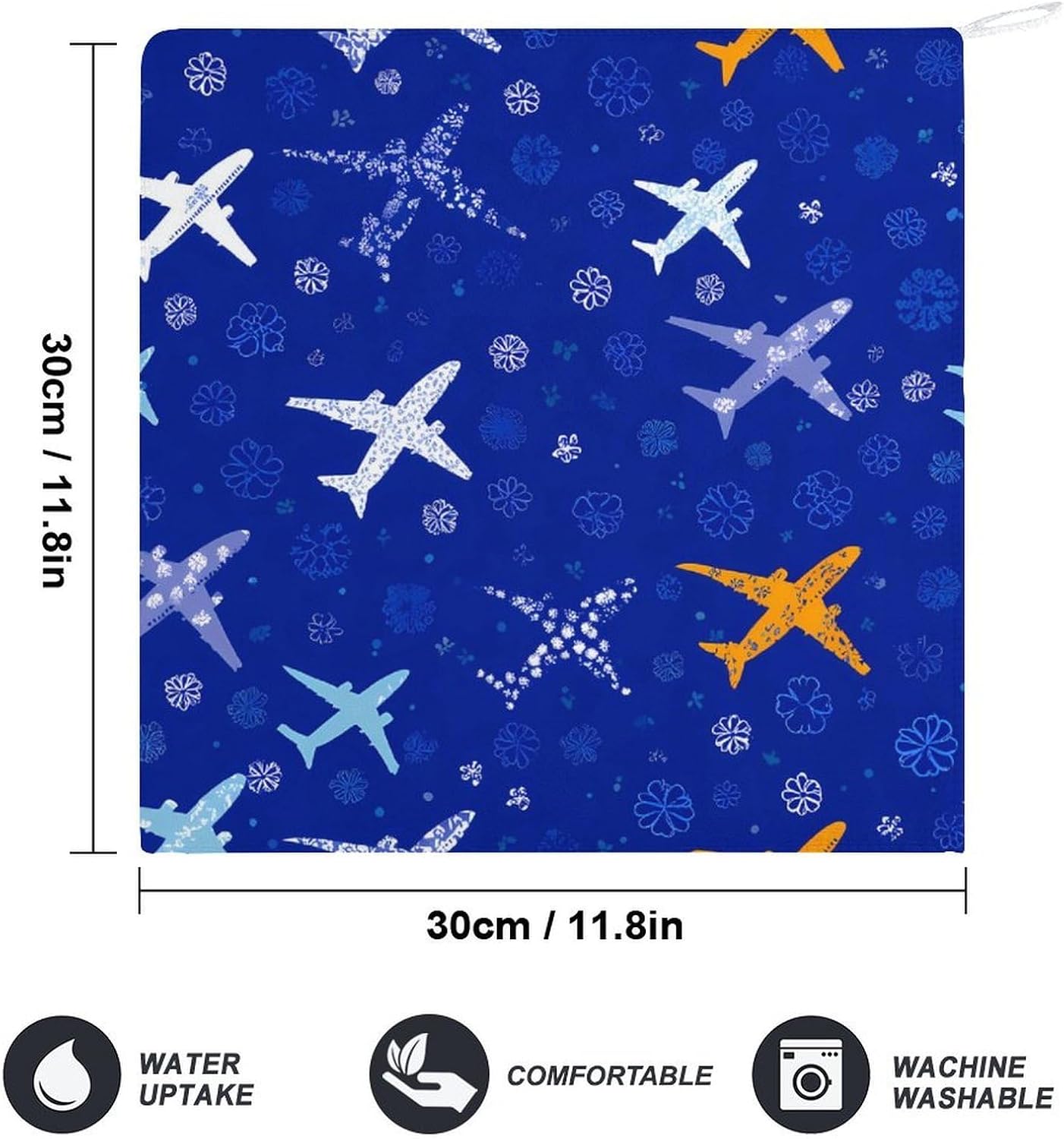 Plane Aircraft Airplane Jet Microfiber Hand Towels for Bathroom Soft Absorbent Bath Kitchen Towel with Hanging Loop 4PCS