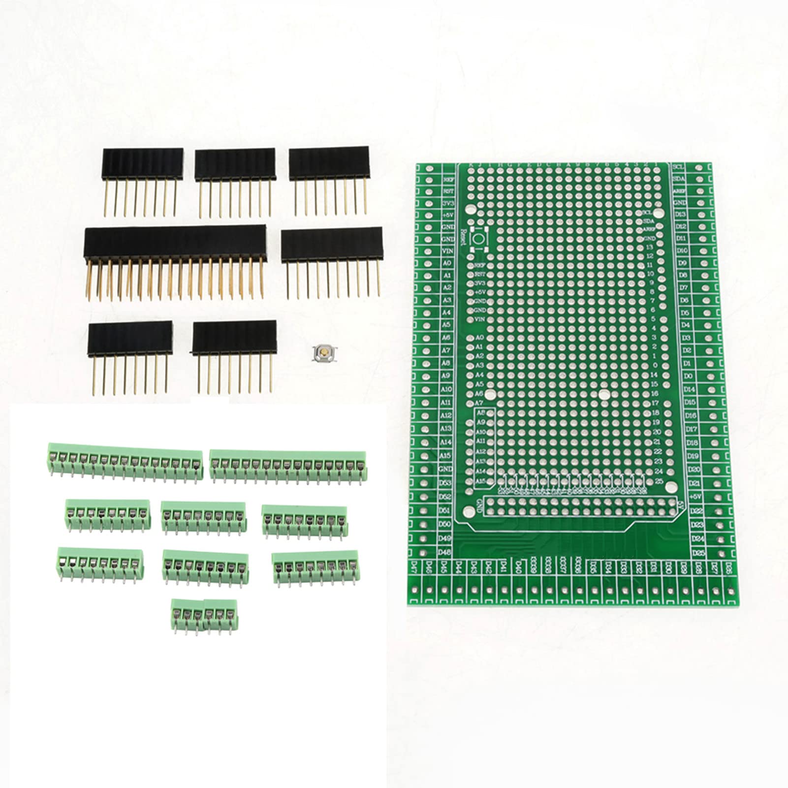 Estink Kit de Prototype DIY avec Vis et Bornier pour Mega 2560 R3, Module Shield de Prototypage Soudé