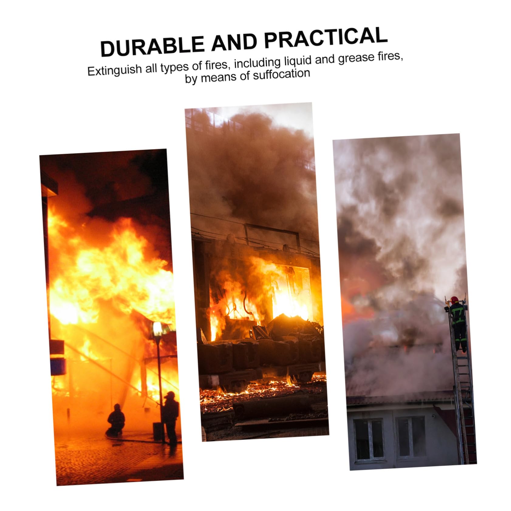 UKCOCO Manta Ignífuga Manta de Emergencia para Cocina y Barbacoa Aislamiento Térmico y Supresión de Incendios Ligera y Compacta para Uso Familiar y Exterior