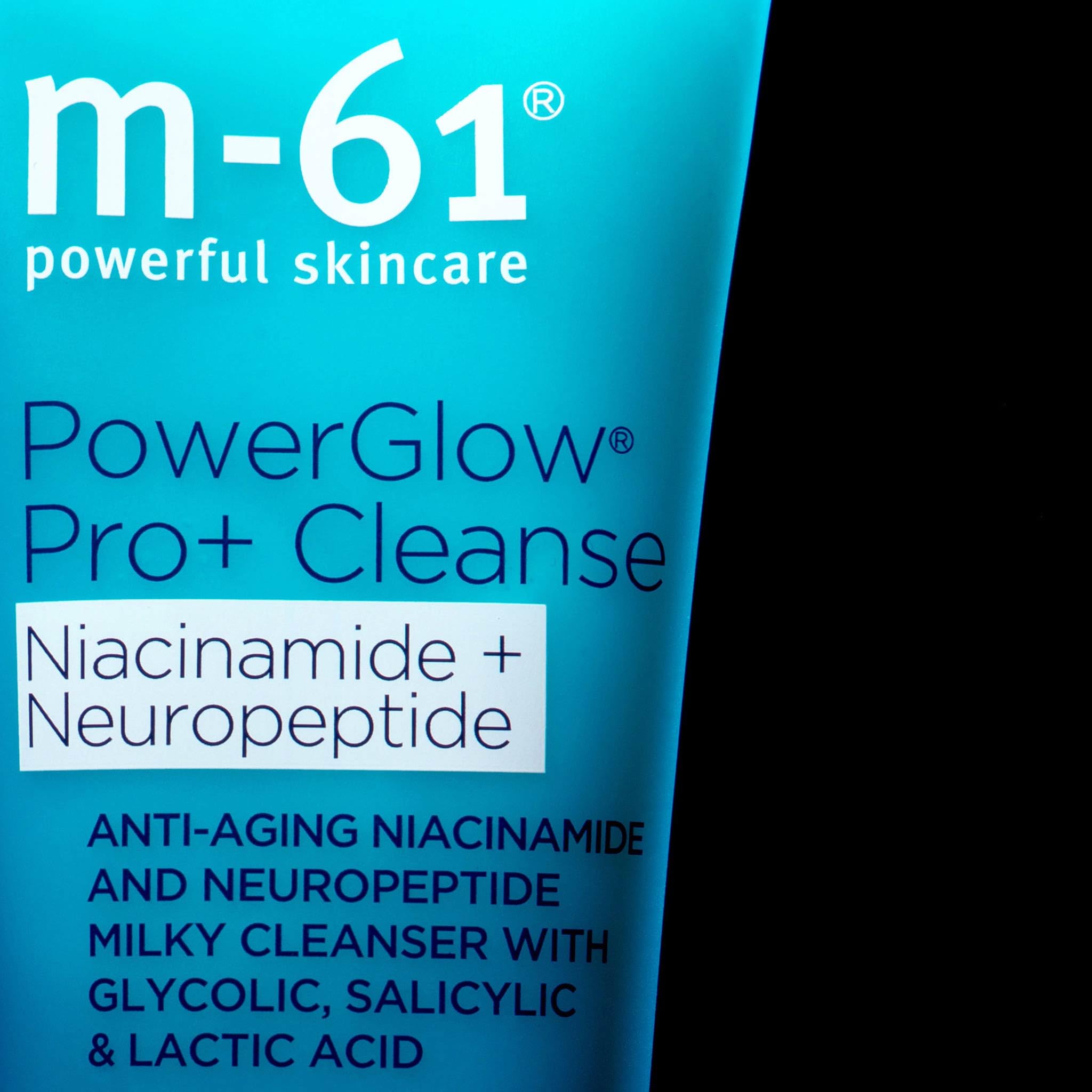 m-61 PowerGlow Pro+ Cleanse | Retexturizing, Brightening Milky Cleanser With Gentle Physical Exfoliators, Glycolic, Salicylic, Lactic Acid, 4 Fl Oz
