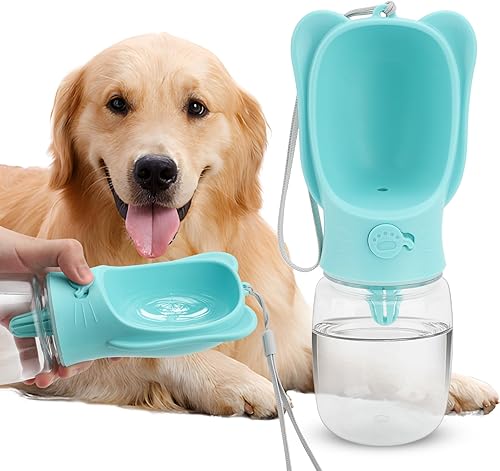Miniatura 8 de Botella de agua portátil para perros con recipiente de almacenamiento de alimentos, dispensador de agua potable para mascotas de viaje a prueba