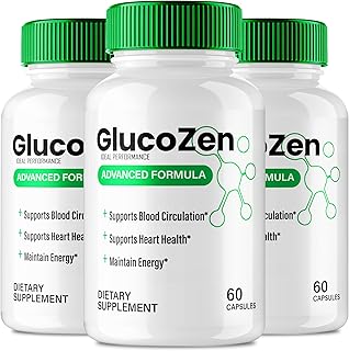 Glucozen Capsules, Premium Gluco Zen Advanced Blood Formula Supplement Pills - Maximum Strength, All Natural Healthy Circulation & Stable Levels, Official Glucozen Health Reviews (3 Pack)