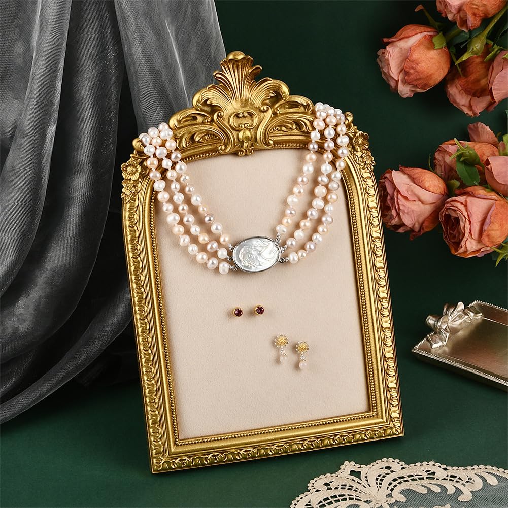 SOFPLATE Présentoir à Bijoux Baroque avec Cadre en Velours et Support en Velours Plastique Recouvert de TPR Doré Accessoires de Photographie Vintage Rétro Élégant Plateau pour Boucles D'Oreilles et Co SOFPLATE Présentoir à Bijoux Baroque avec Cadre en Velours et Support en Velours Plastique Recouvert de TPR Doré Accessoires de Photographie Vintage Rétro Élégant Plateau pour Boucles D'Oreilles et Co
