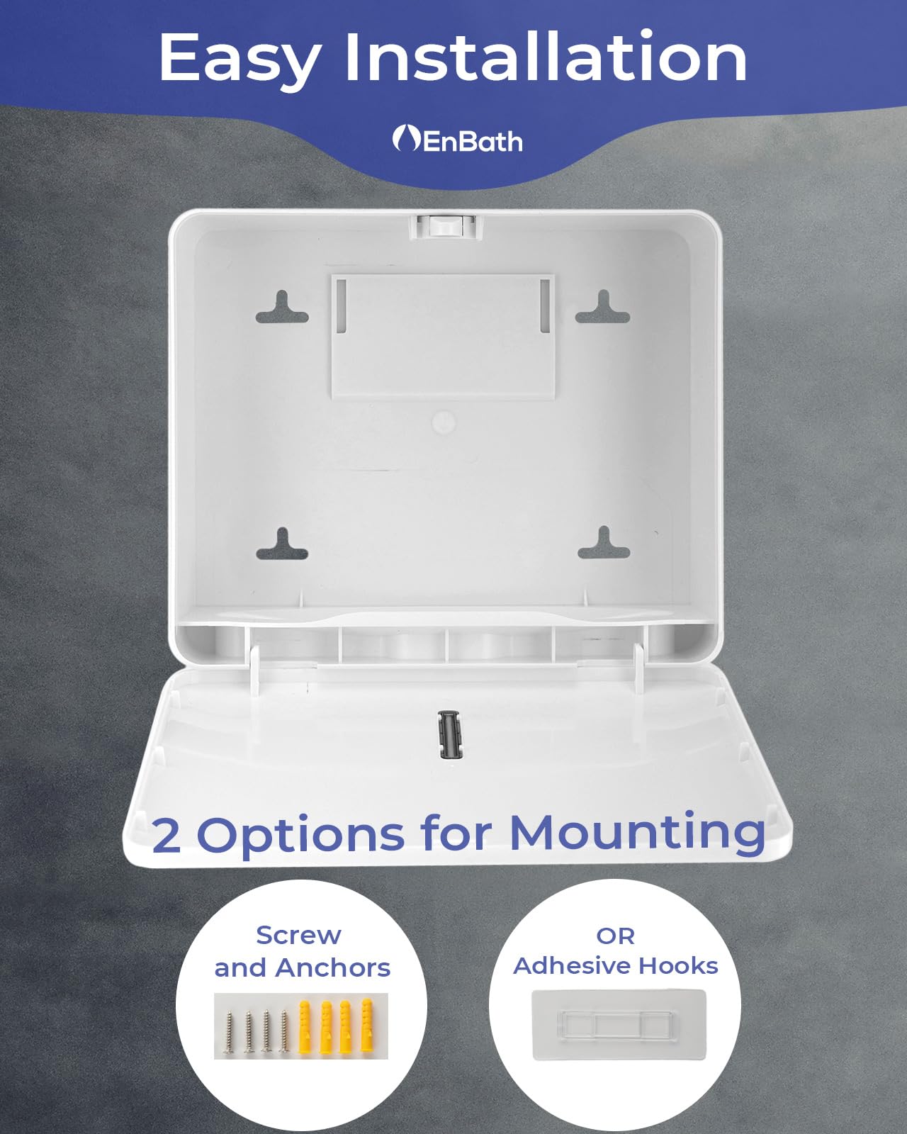 Dispensador de toallas de papel plegable para montaje en pared (blanco), dispensador de toallas de mano plegado para baño/baño, soporte comercial para toallas de papel, dispensador de toallas de papel