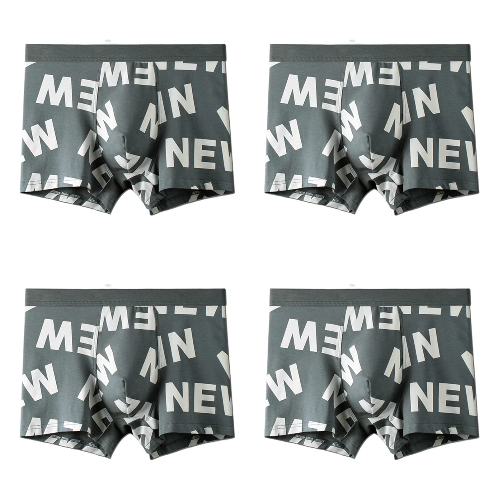Boxershorts Männer in großen Größen Herrenmodal-Drucken Boxer-Slips 1 Pack 4 Pack L-3Xl 50-90Kg-4-Pack Set 12,3XL