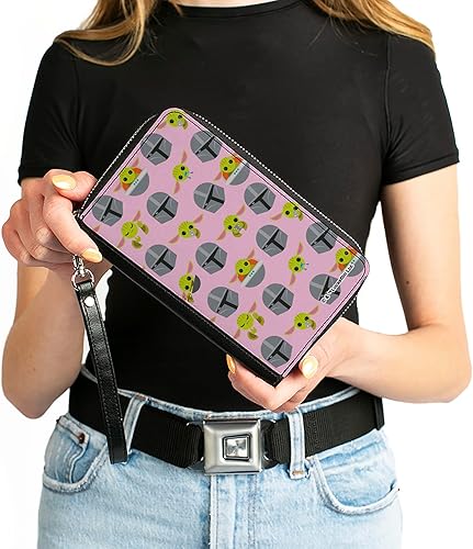 Miniatura 4 de Buckle-Down Cartera rectangular con cremallera de poliuretano para mujer, Star Wars The Child, 7.5"x4.5", Star Wars el niño, Buckle-down Cartera