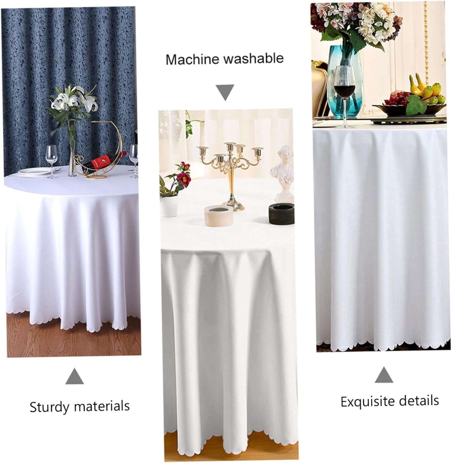 Luxshiny 1Pc Classic Solid Color Round Tablecloth for Weddings Parties Home Use Table Cover for Restaurant Banquet Settings Table Decoration
