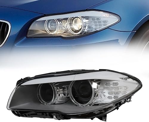 Conjunto de faro delantero izquierdo izquierdo xenón HID faro delantero wo AFS 63117203244 apto para 2011 2012 2013 BBMMWW Serie 5 F10 carcasa negra