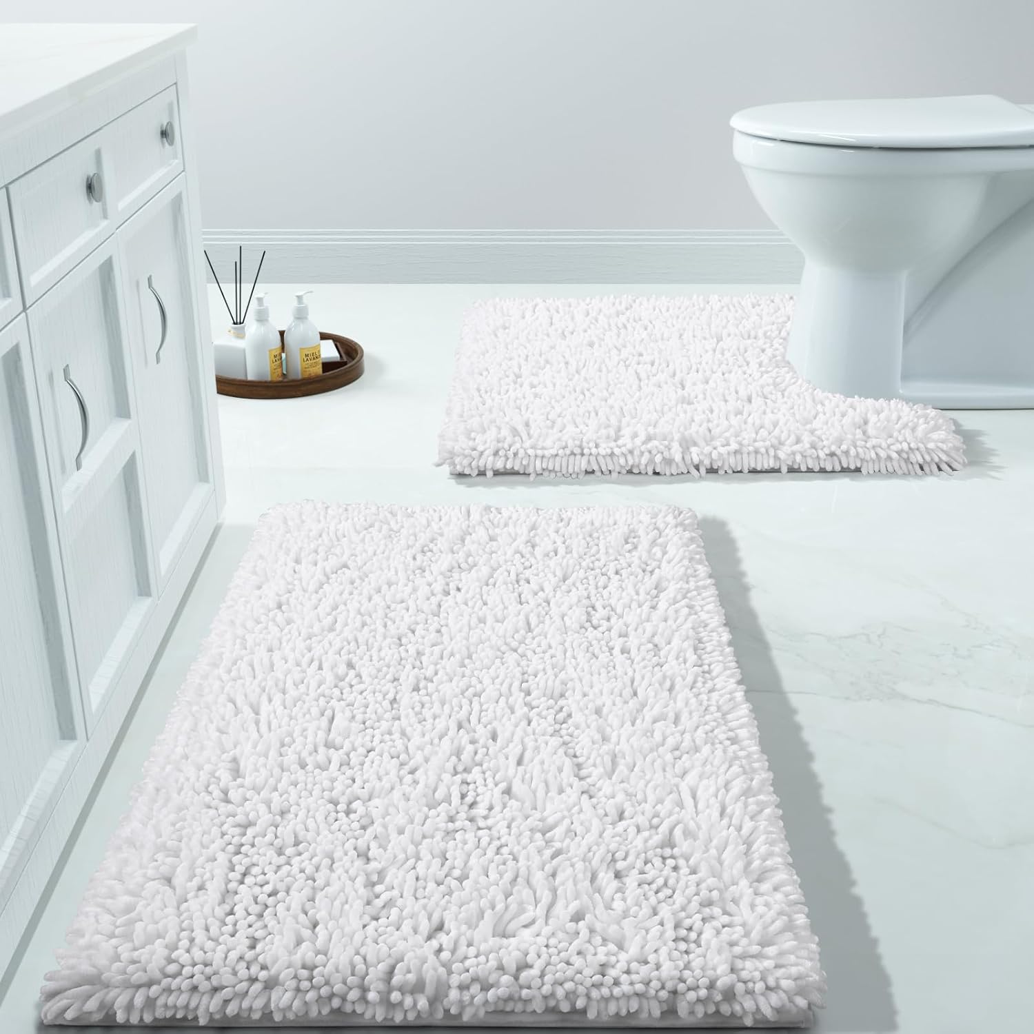 Yimobra Bathroom Rugs Sets 2 Piece, Luxury Shaggy Extra