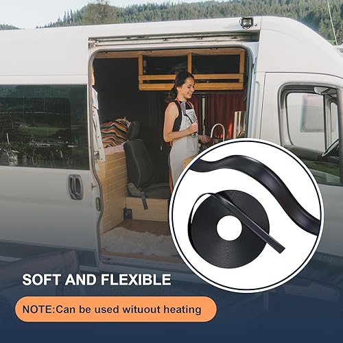 Miniatura 6 de Moldura de vinilo resistente para caravana, moldura exterior de 1 pulgada, vinilo resistente a los rayos UV, accesorios para caravanas (negro)