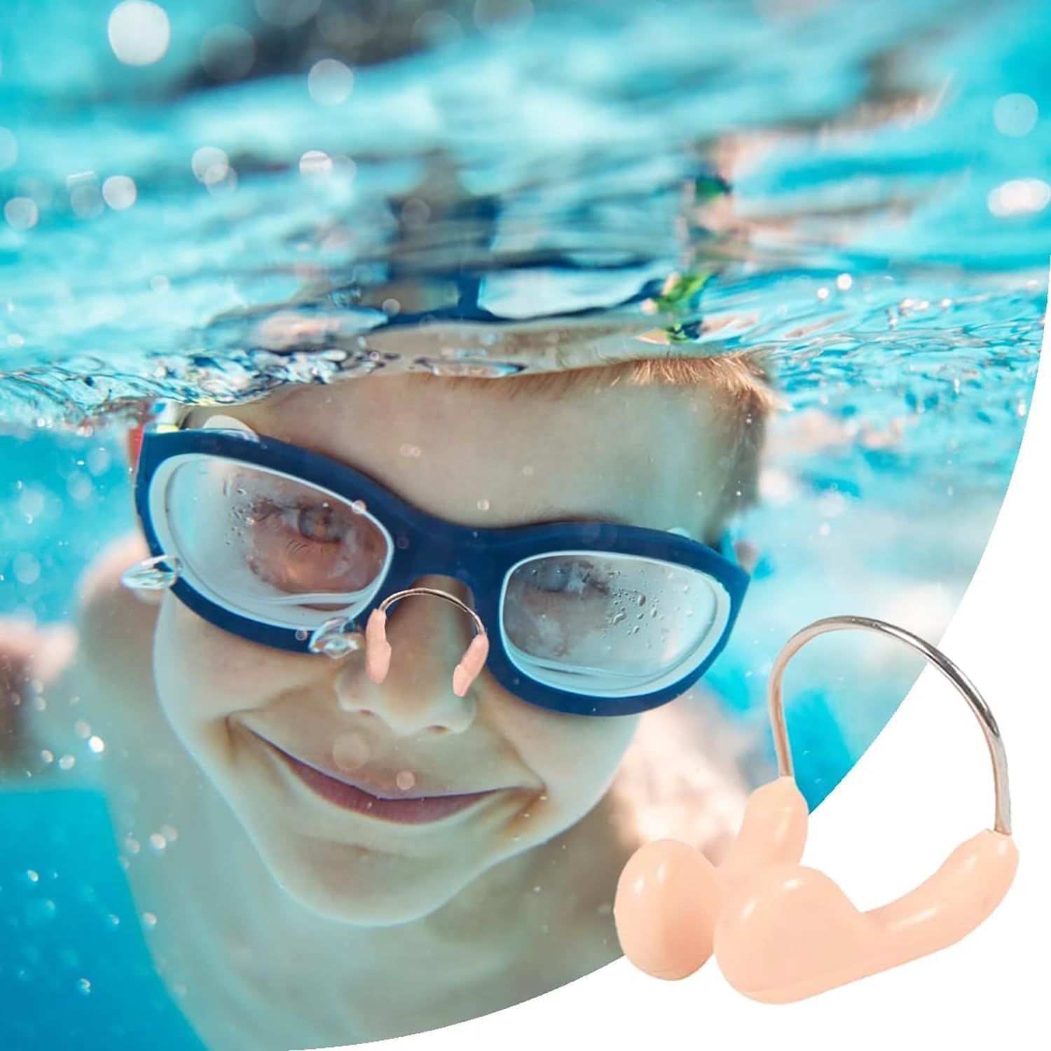 Pinza de Nariz de Natación,6 PCS Tapones de Nariz de Silicona para Adultos,Protectores Nasales Impermeables para Entrenamientos de Natación,Competiciones en Piscina y Deportes Acuáticos - 2
