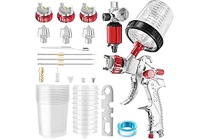 HVLP Spray Gun with Air Compressor Regulator