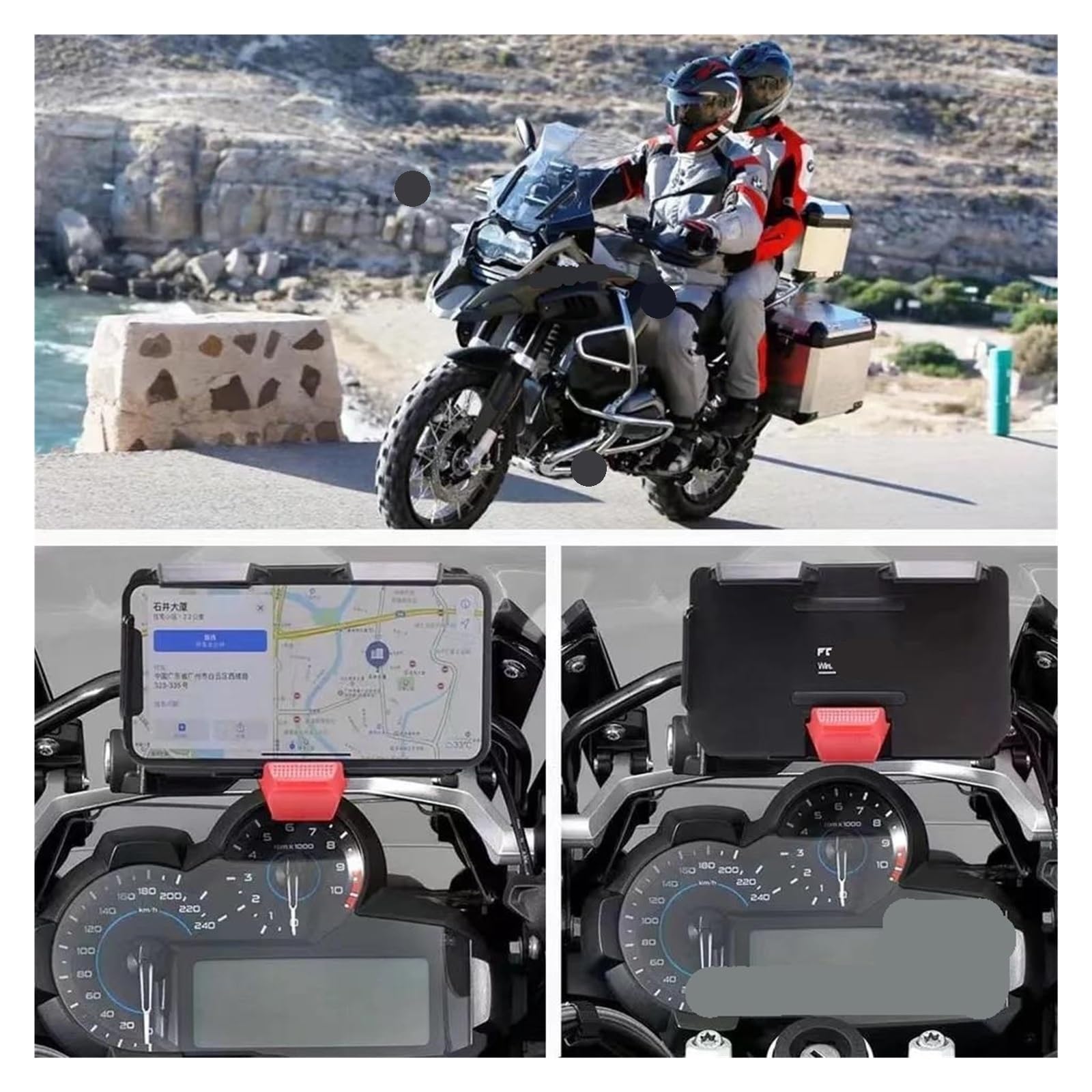 Supporto Per Telefono Cellulare Con Ricarica Wireless E GPS Per Moto Per R1200GS R1250GS F850GS F750GS F800GS F700GS S1000XR ADV(White Logo)