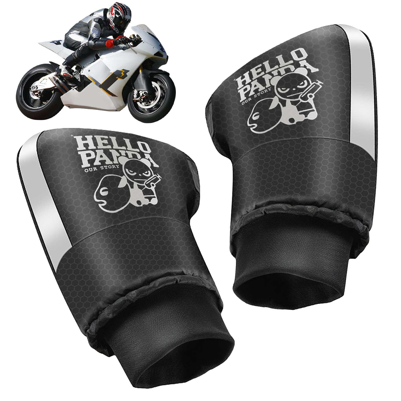 Manchons De Guidon Moto Hiver - Imperméables, Coupe-vent, Doublure Velours Chaud, Pour Scooter Et Moto, Taille Unique - 11