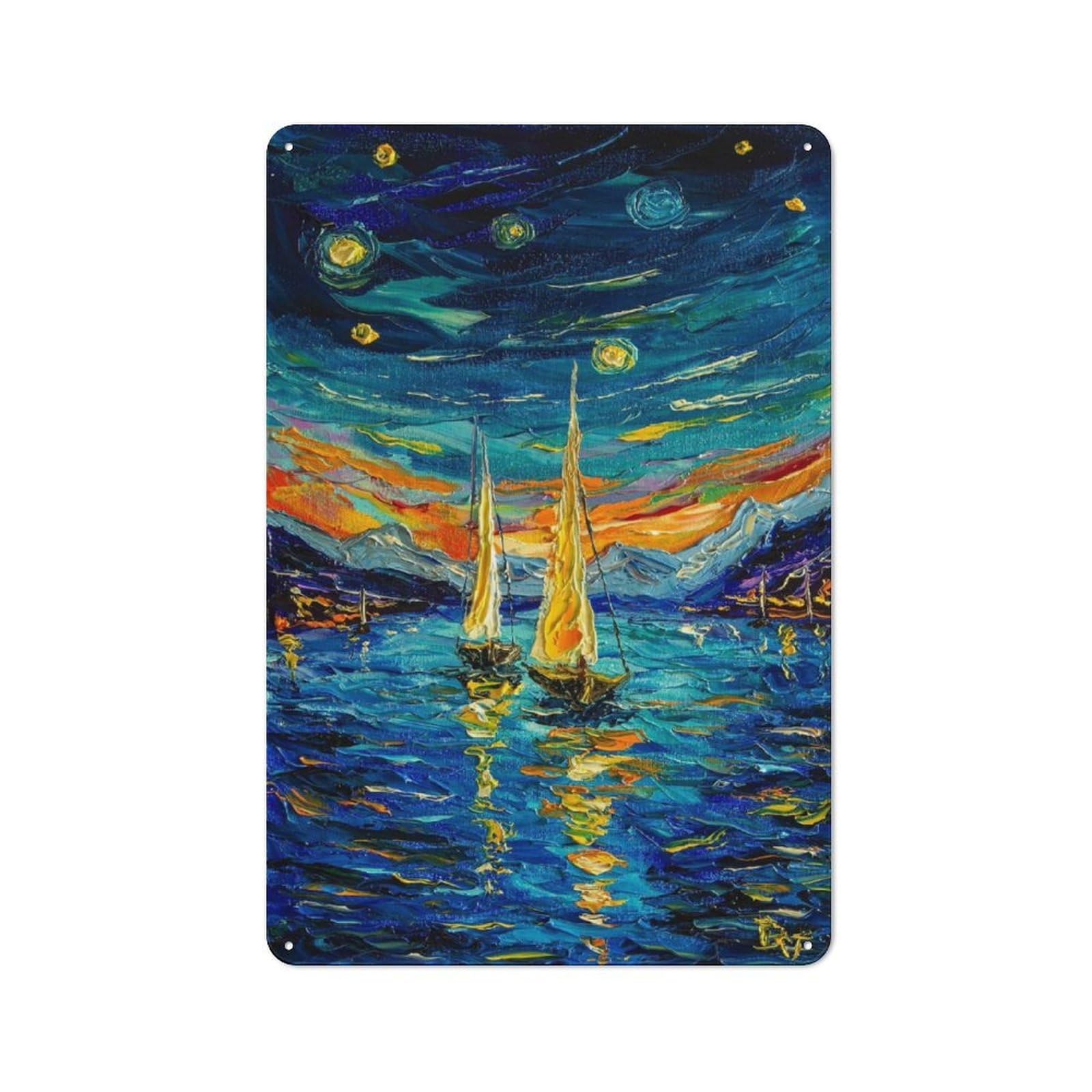 Junmoney Style-16 Sailing Dreams Rustic Metal Plaque 30X20cm For Café Or Restaurant, Wall Decor For People Reorganising Café And Restaurant
