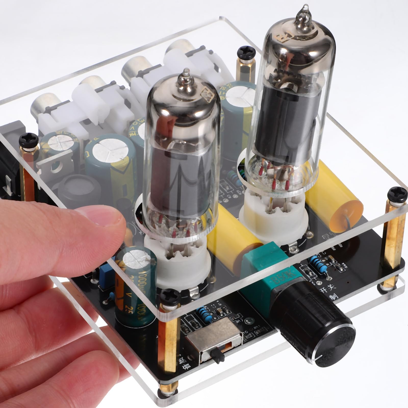 POPETPOP Préampli à Tube Électronique pour Platine Vinyle, Facile à Installer, en Verre et PCB, pour Systèmes Home Cinéma DIY