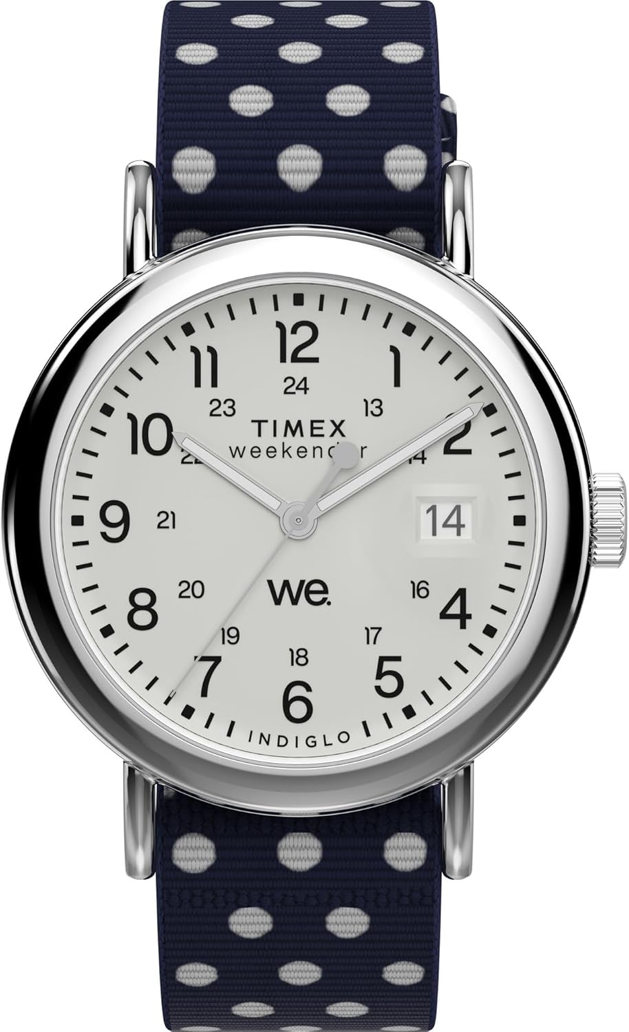 Timex Women's Weekender 40mm Watch - Blue Strap White Dial Silver-Tone Case